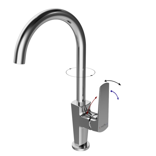 Смеситель для кухни Tokito SENDAL TOK-SEN-1013 на раковину хром - фото 2
