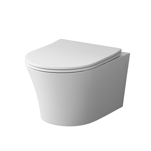 Унитаз подвесной Damixa Skyline DX35C1700SC белый с сиденьем микролифт безободковый каскадный смыв - фото 2