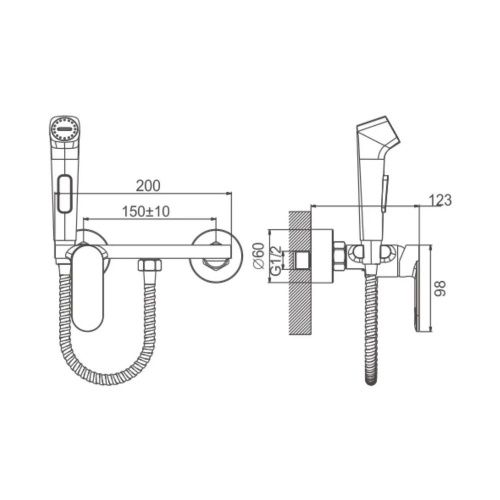 Гигиенический душ со смесителем Belz B55645-8 белый - фото 3