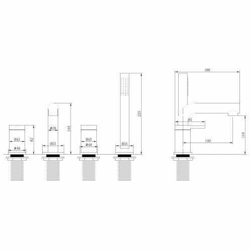 Смеситель ABBER Emotion AF8813NG на борт ванны никель - фото 3