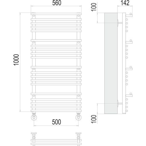 Полотенцесушитель Terminus 4670078529527 56х100 водяной хром - фото 3