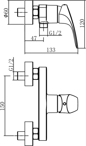 Смеситель для душа Aquanet Static AF330-30C настенный хром - фото 2