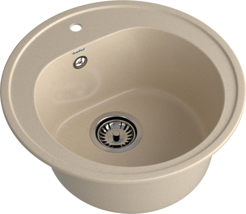 Кухонная мойка Granfest Rondo R-510 кашемир 51х51 цвет бежевый поверхность матовая - фото 2