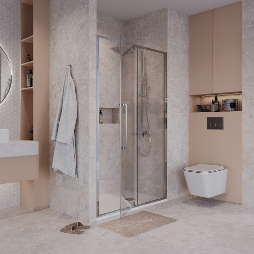 Душевая дверь Niagara Nova NG-66-11A 110х195 стекло прозрачное профиль хром глянцевый - фото 4