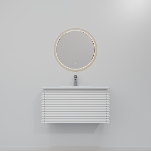 Тумба с раковиной+зеркало Art Decco Jacqueline (Жаклин) AJC08W34S1MF 80x45x40 подвесная цвет белый - фото 4