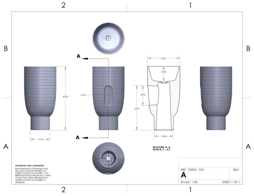 Раковина керамическая Disegno Ceramica Loom LO08542052 43х43 напольная цвет черный матовый - фото 2