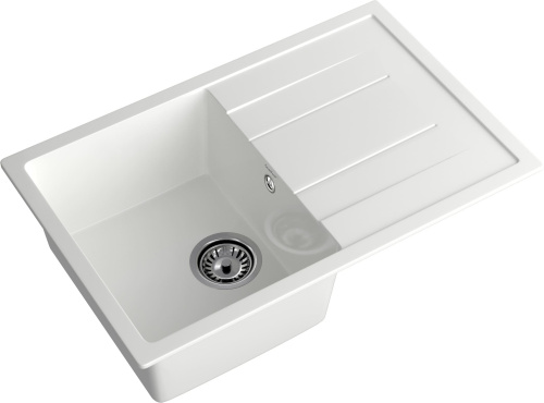 Кухонная мойка Granfest Quadro Q-780L иней 77х50 цвет белый поверхность матовая - фото 2