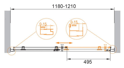 Душевая дверь Cezares ECO ECO-O-BF-1-120-C-NERO 120х190 стекло прозрачное профиль черный - фото 4