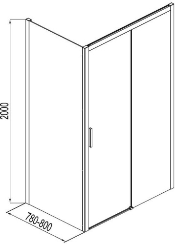Душевая перегородка Aquanet Pleasure AE60-F-80H200U-BT 80х200 стекло прозрачное профиль черный - фото 3