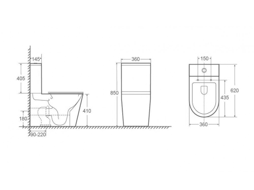 Унитаз-компакт напольный с бачком Stella Polar Гранада SP-00001857 белый с сиденьем микролифт безободковый смыв торнадо - фото 5