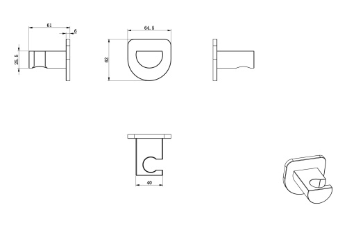 Держатель для душа Wonzon & Woghand WW-994216-CR хром - фото 2