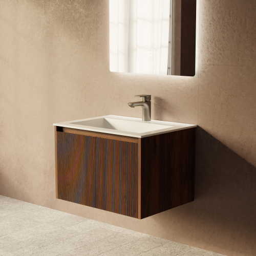 Тумба с раковиной+зеркало Art Decco Camilla (Камилла) ACM06W22S1M0 60x45x40 подвесная цвет черный орех - фото 5