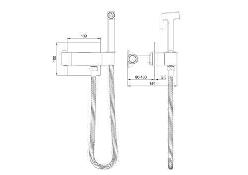 Гигиенический душ со смесителем Wonzon & Woghand WW-88819903-MB черный - фото 2