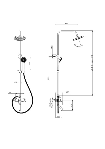 Душевая стойка Rush  ST4235-11 настенная цвет хром - фото 2