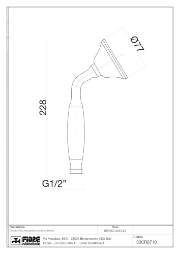 Лейка для ручного душа Fiore 30CR8710 круглая - фото 2