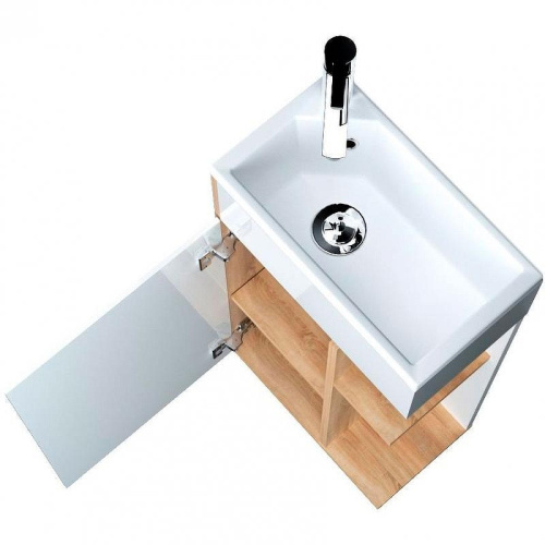 Тумба с раковиной 1MarKa Laura У85930 39х22х85 напольная цвет дуб сонома - фото 2