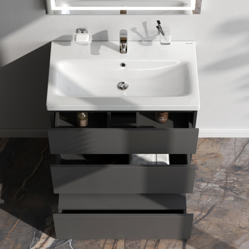 Тумба под раковину Am.Pm Gem S M91FSX0752GM 75х41х81 напольная цвет графит матовый - фото 3