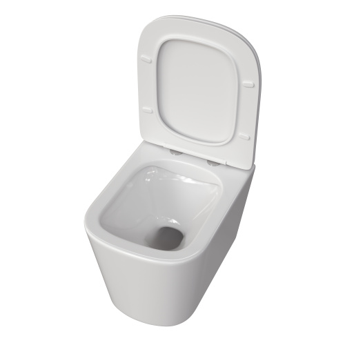Унитаз подвесной Taliente Correto CR25200 белый с сиденьем микролифт безободковый душевой смыв - фото 2