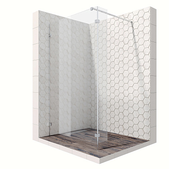 Душевая перегородка Ambassador Walk-in 15031108 120х200 стекло прозрачное профиль хром глянцевый