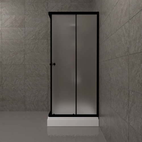 Душевой уголок Тритон Вента Щ0000073552 80х80 стекло матовое профиль черный с поддоном - фото 5