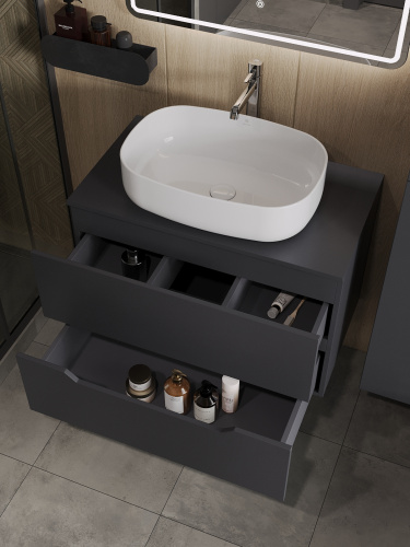 Тумба с раковиной Orange Line Li-80TugMDF+B07-540W 81х46х69 - фото 4