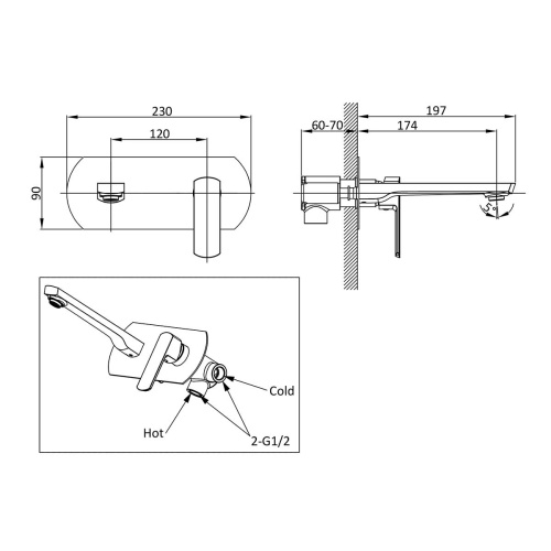 Смеситель Vincea Next VBFW-1N1MB настенный черный - фото 4