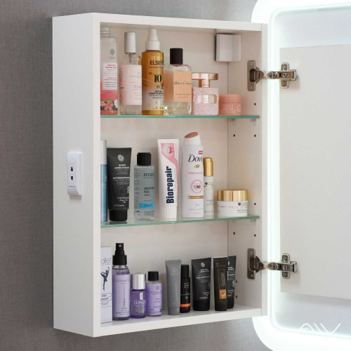 Зеркало-шкаф Alavann Cosmetic ALV1041001 60х15х80 подвесной цвет белый - фото 4