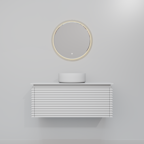 Тумба с раковиной+зеркало Art Decco Jacqueline (Жаклин) AJC10W34S3M0 100x45x40 подвесная цвет белый - фото 4