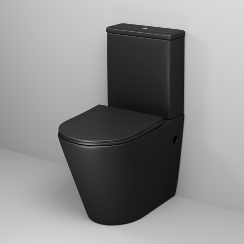 Унитаз напольный с бачком Grossman Color GR-4480BMS черный матовый с сиденьем микролифт безободковый каскадный смыв - фото 2
