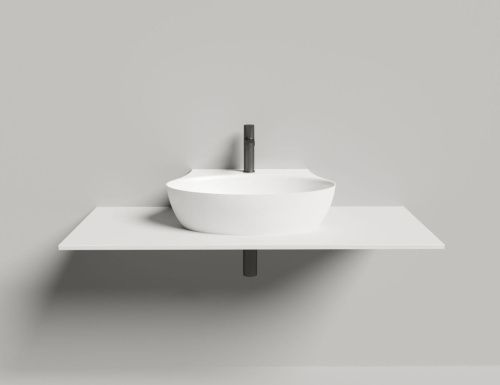 Раковина из искусственного камня S-Stone Salini ALDA 140321M 60х50 накладная цвет белый 1 отверстие под смеситель - фото 5