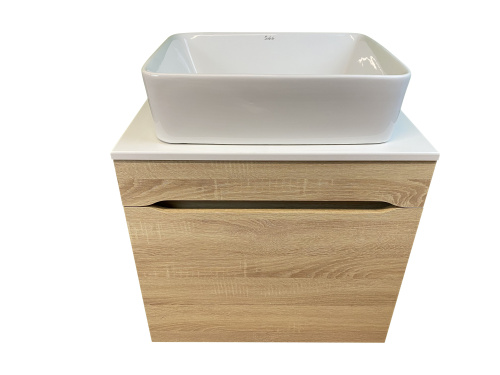 Тумба с раковиной Sintesi STL.W7015_SIN-LVB-APP-401 60х55х50 подвесная цвет бежевый - фото 4