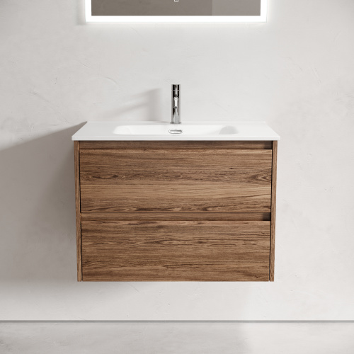 Тумба под раковину Sancos Libra LB70ECH 69х45х50 подвесная цвет дуб чарльстон - фото 4