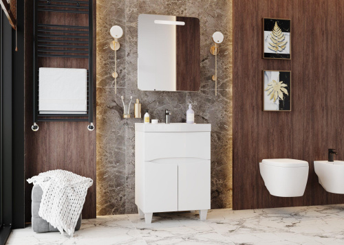 Зеркало-шкаф Onika Неаполь 206064 60х14х71 подвесной цвет белый - фото 4