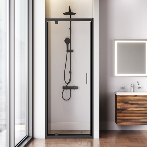 Душевая дверь Am.Pm Gem W90G-80-1P-BT 80х195 стекло прозрачное профиль черный матовый - фото 3