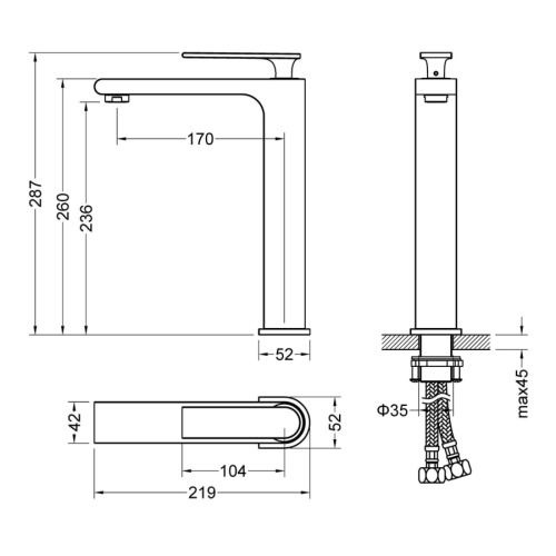 Смеситель Timo Anni 2711/03F на раковину черный матовый - фото 2