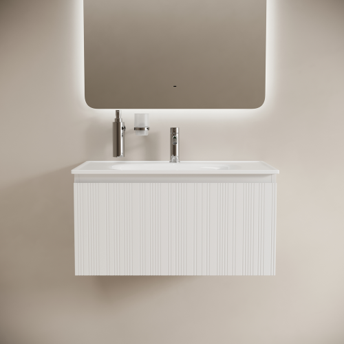 Тумба под раковину Sancos CODE CD80W 79х45х40 подвесная цвет белый - фото 2