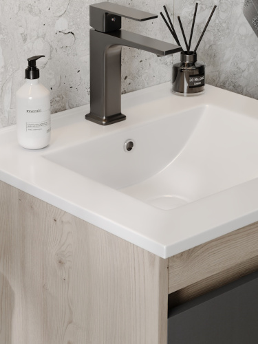 Раковина из сантехнического фарфора Teymi Ritta T51000 51х47 встраиваемая цвет белый 1 отверстие под смеситель - фото 5