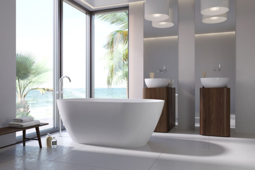 Ванна из искусственного камня Holbi VENUS NEW 1.01.002.11.1 158х79 отдельностоящая овальная - фото 3