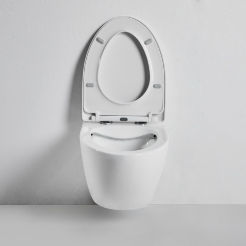 Унитаз подвесной Bond Oval F05-10 белый с сиденьем микролифт безободковый душевой смыв - фото 2