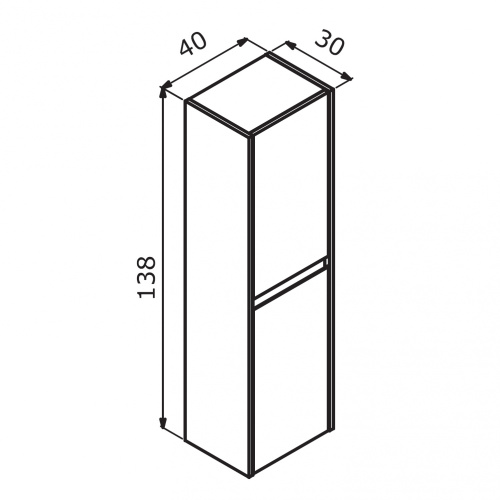 Шкаф-пенал Orka Lisbon 3001191 40х30х138 подвесной цвет серый матовый - фото 2