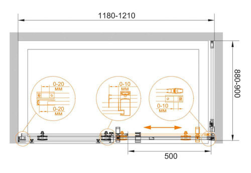 Душевой уголок Cezares STYLUS-M STYLUS-O-M-AH-1-120/90-C-Cr 120х90 стекло прозрачное профиль хром глянцевый без поддона - фото 4