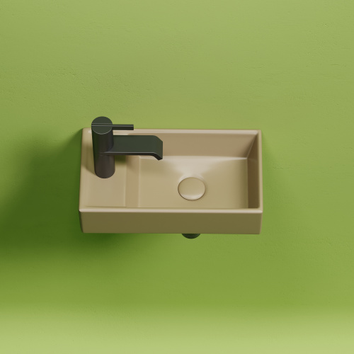 Раковина из сантехнического фарфора Ceramica Nova ELEMENT CN6051RMC 42х22 подвесная цвет капучино матовый 1 отверстие под смеситель - фото 4