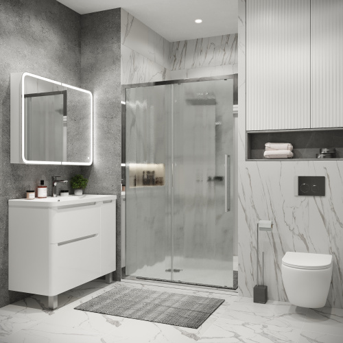 Душевая дверь Grossman Cosmo 100.K33.02.130.10.02 130х195 стекло текстурное профиль хром глянцевый - фото 3