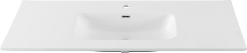 Раковина керамическая Aquanet Flat 00330427 120х47 полувстраиваемая цвет белый 1 отверстие под смеситель - фото 4