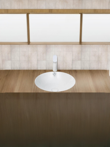 Раковина из санфаянса WeltWasser WW SK 43 см 10000004602 встраиваемая цвет белый глянцевый 1 отверстие под смеситель - фото 3