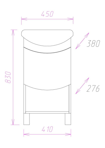 Тумба под раковину Onika Селена 104505 41х28х68 напольная - фото 3