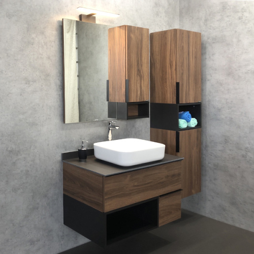 Тумба с раковиной Comforty Штутгарт 00-00002868CF 91х52х69 подвесная цвет дуб темно-коричневый - фото 5