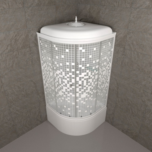 Душевая кабина Тритон Мозаика Щ0000061834 90х90 четверть круга с крышей ориентация универсальная - фото 5