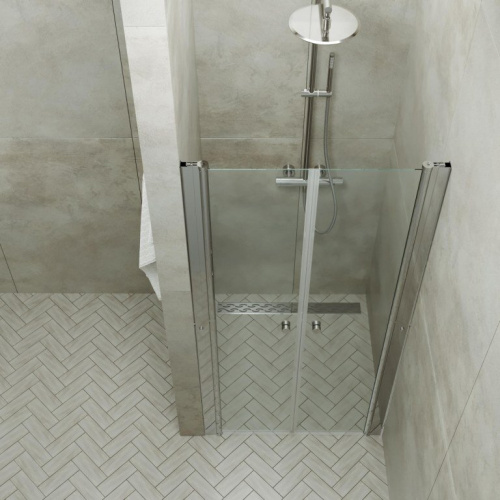 Душевая дверь Тритон Дабл Щ0000036861 90х185 стекло прозрачное профиль хром - фото 5