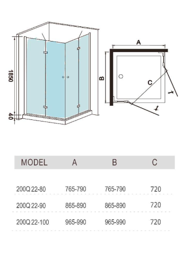 Душевой уголок WeltWasser WW200 10000002932 90х90 стекло прозрачное профиль хром глянцевый без поддона - фото 2